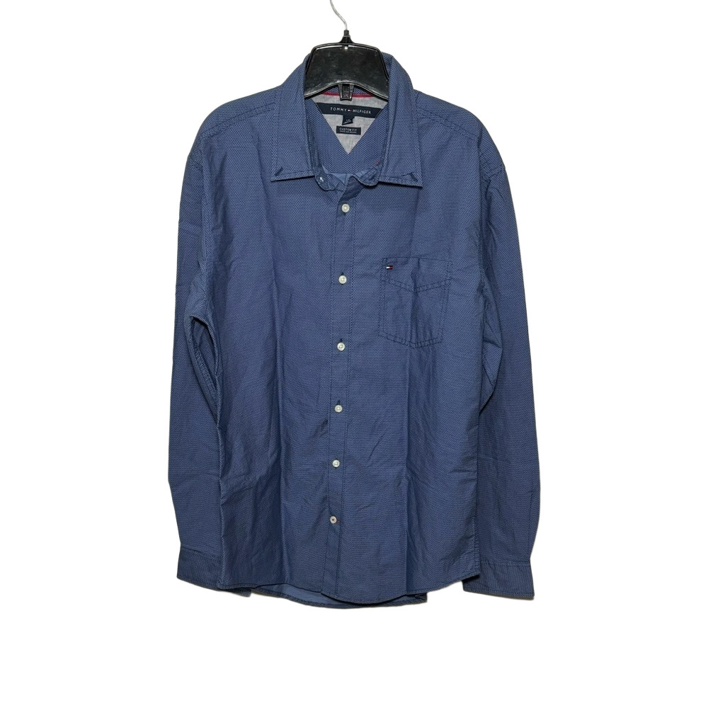 Men’s Tommy Hilfiger Custom Fit Button Down Shirt Long Sleeve Size L Blue
